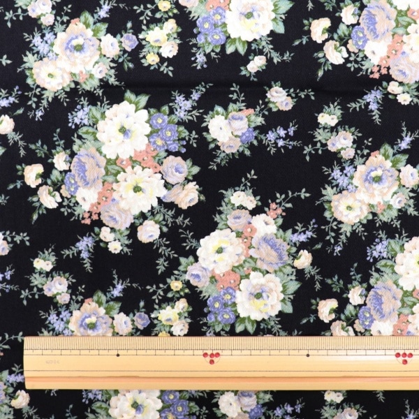 生地 ツイルプリント フラワー柄 【50cmカットクロス】GH4326 | 手芸