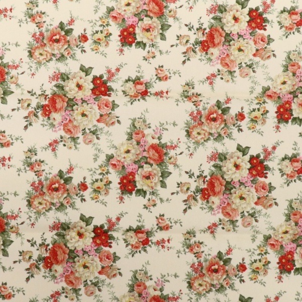 生地 ツイルプリント フラワー柄 【50cmカットクロス】GH4326 | 手芸