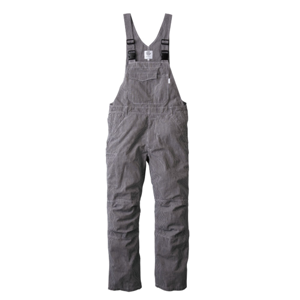 綿麻ストライプサロペット グレースエンジニアーズ GE-584 春夏 つなぎ