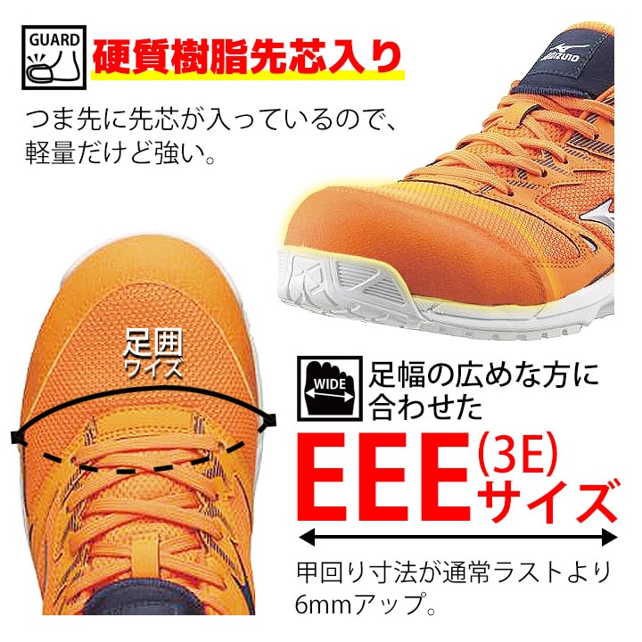 即日発送】ミズノ 安全靴 ローカット オールマイティVS 紐タイプ