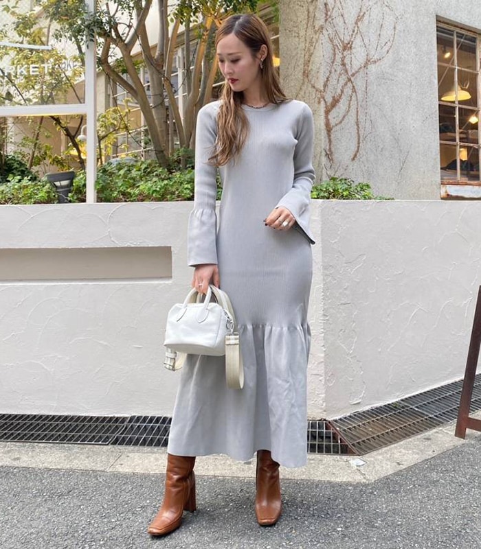 SALE】【DESERT ROSE】ベルスリーブニットワンピース○☆JYOP-1