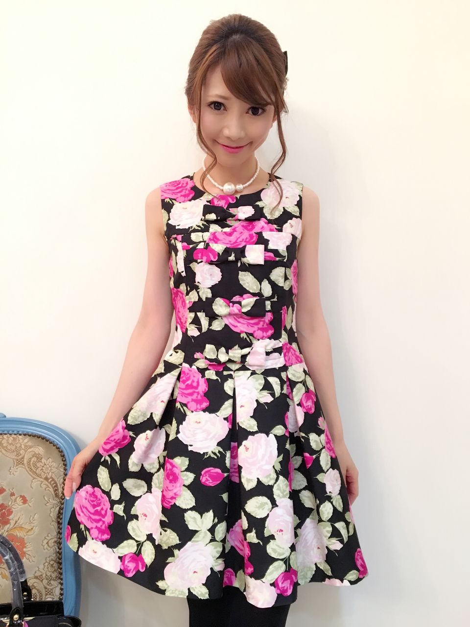 ロマンスドールワンピⅡプリンセスJAPONローズ柄黒 ： JESUS DIAMANTE