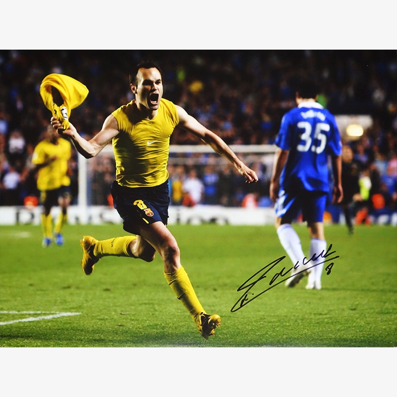 イニエスタ直筆サイン入りバルセロナ08/09フォト (決勝ゴール) | THE