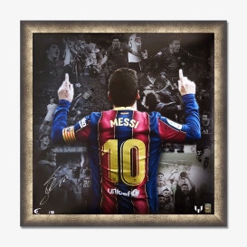 メッシ直筆サイン入り選手支給バルセロナ18/19ホームユニフォーム