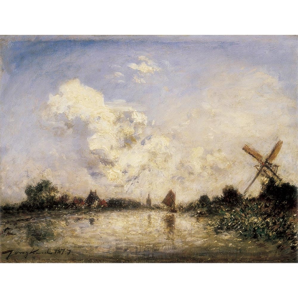 風車のあるオランダの風景 【6号】 ヨハン・バーソルド・ジョンキンド