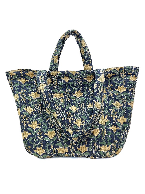 20％OFF】ブロックプリントキルティング2Wayトートバッグ（4カラー