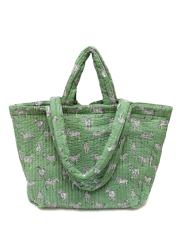 20％OFF】ブロックプリントキルティング2Wayトートバッグ（4カラー