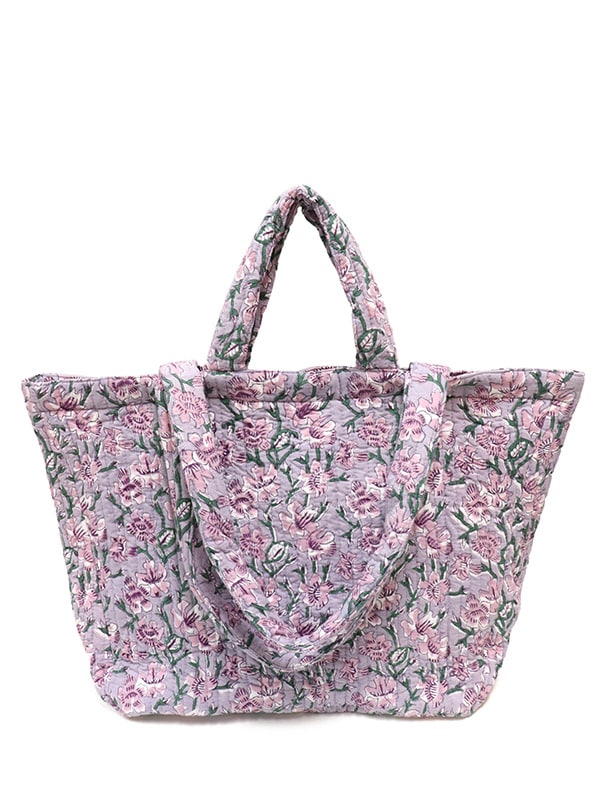 20％OFF】ブロックプリントキルティング2Wayトートバッグ（4カラー