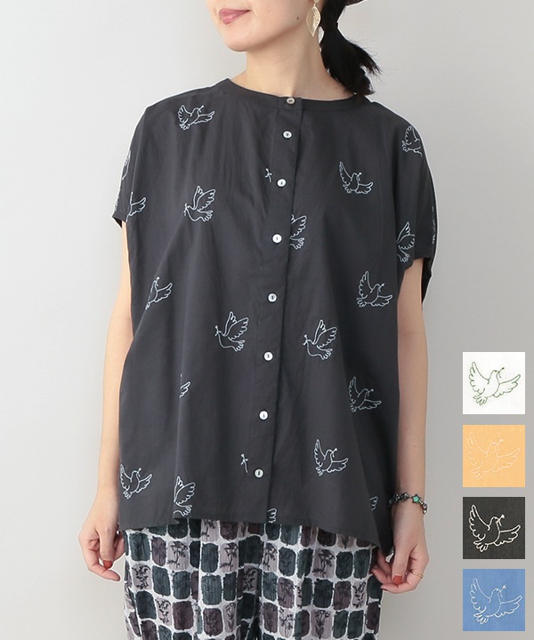 40%OFF】バード刺繍コットン2wayブラウス｜KANKAN ONLINE SHOP【公式】