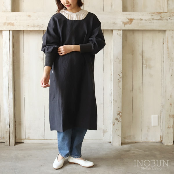 本店限定】kapoc ハウスワーキングコート アンティークブラック割烹着