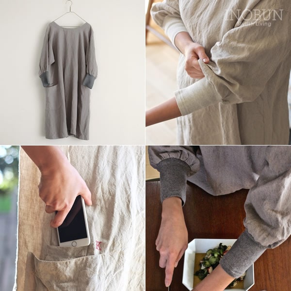 本店限定】kapoc ハウスワーキングコート グレー割烹着 エプロン