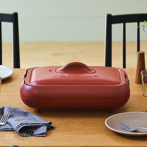 ホットプレート レコルト プレート2枚セット レッド ヒーター内蔵