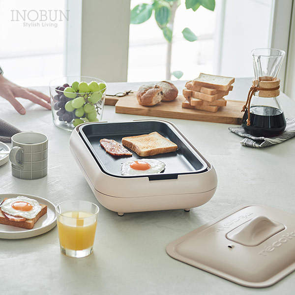 在庫限り終了】ホットプレート レコルト プレート2枚セット クリーム