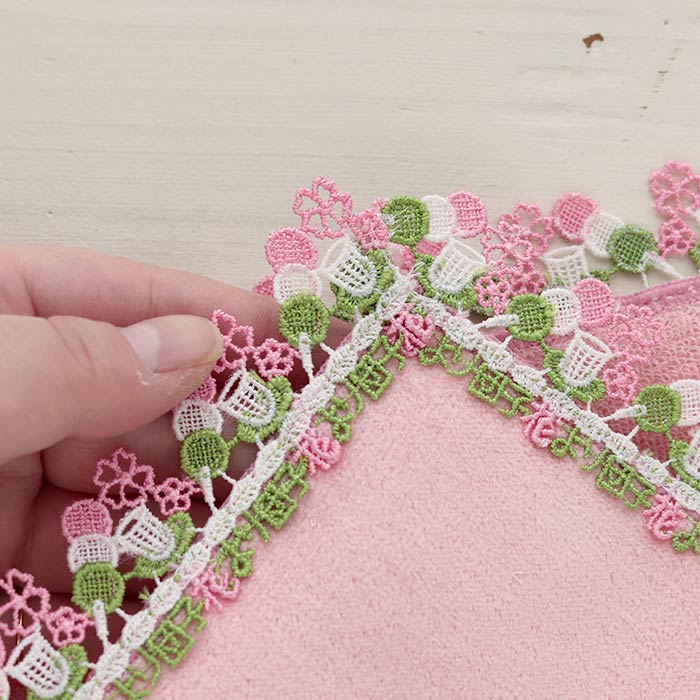 完売】 近沢レース店 タオルハンカチ 花より団子 ピーチ シーズン限定