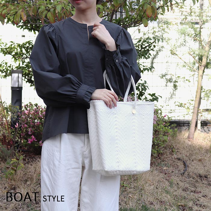 再入荷予定なし】メルカド バッグ レトラ ZIGZAG BOAT ホワイト Letra