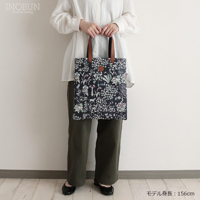 Coupole リバティ ブックバッグトート Yoshie/DE ネイビー マチなし A4