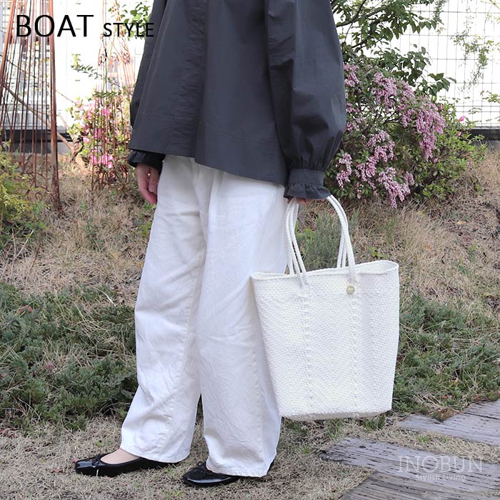 再入荷予定なし】メルカド バッグ レトラ ZIGZAG BOAT ホワイト Letra