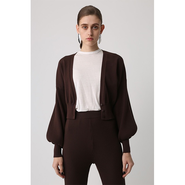 RIM.ARK / リムアーク ボリュームスリーブニットカーディガン｜アース