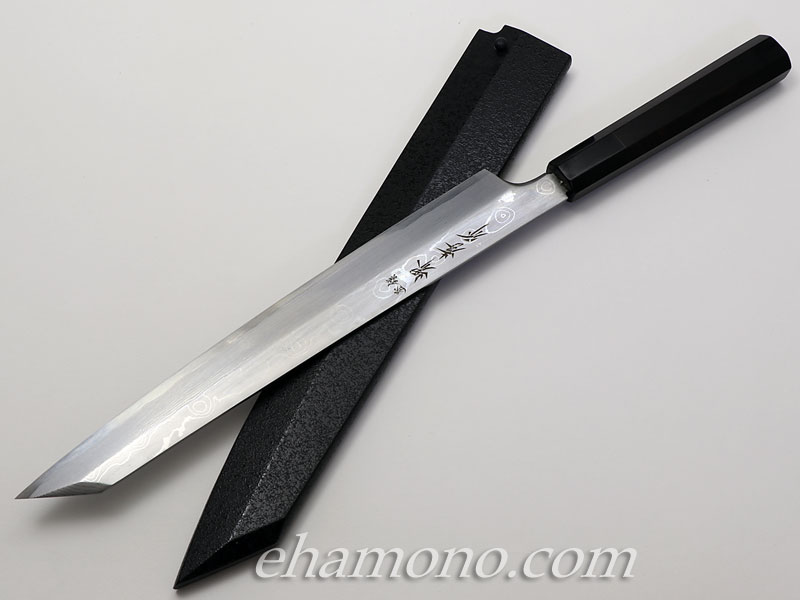 堺孝行 青龍 青二鋼ダマスカス 切付柳刃270