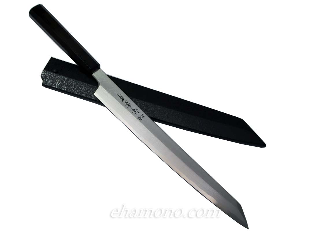 堺孝行 青龍 青二鋼ダマスカス 切付柳刃300