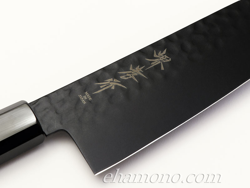 話題の黒い包丁！堺孝行【黒影】三徳 V金10号鎚目フッ素加工和式包丁