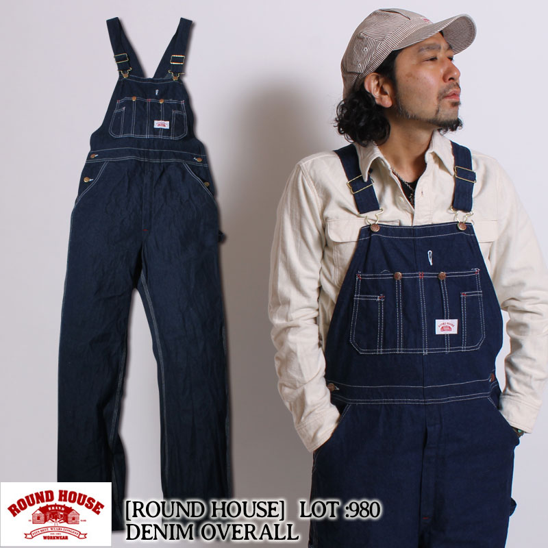 再入荷】 ROUND HOUSE(ラウンドハウス) デニムオーバーオール / 980