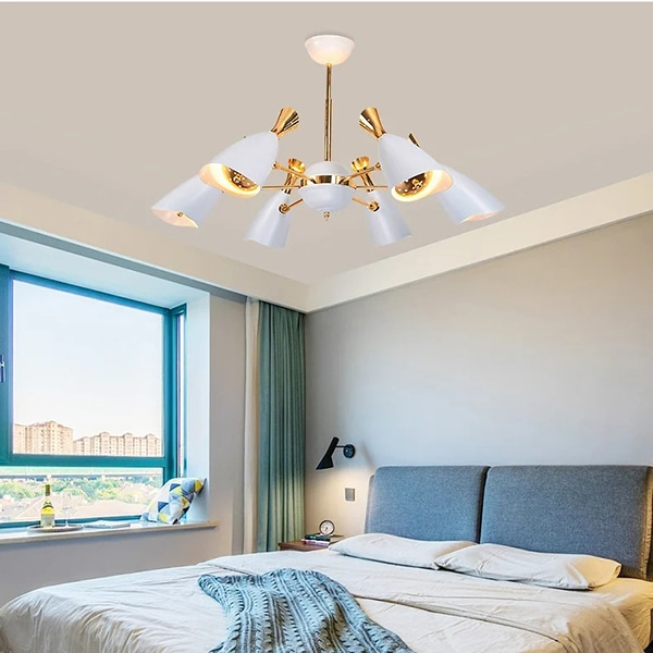 インテリア照明 ホワイトシェードシャンデリア 6／8／10／12灯（Φ850