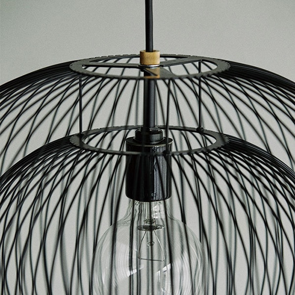 APROZ.】ジャージー ペンダントライト「JERSEY」ブラック（W430×D430