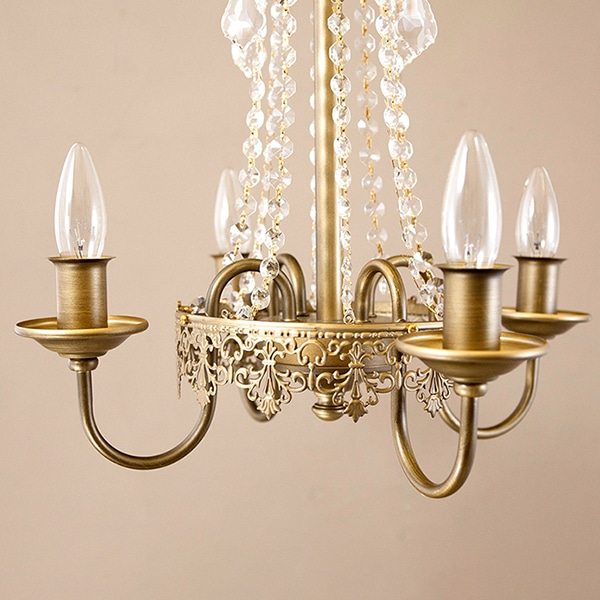 クリスタルシャンデリア 「Clarity」 4灯 Bronze（Φ430×H500mm） | EL