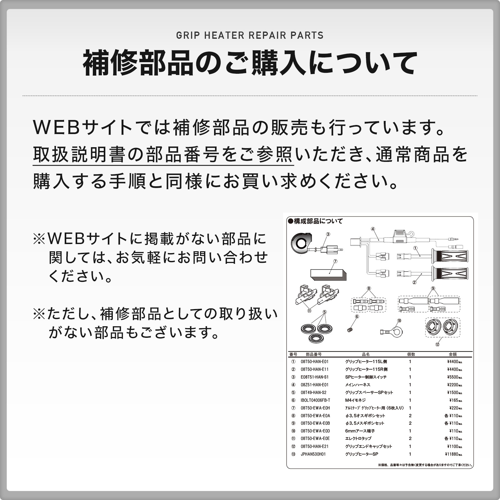 GROM JC92 JC75 JC61 FORZA Si グリップヒーターSP | エンデュランス