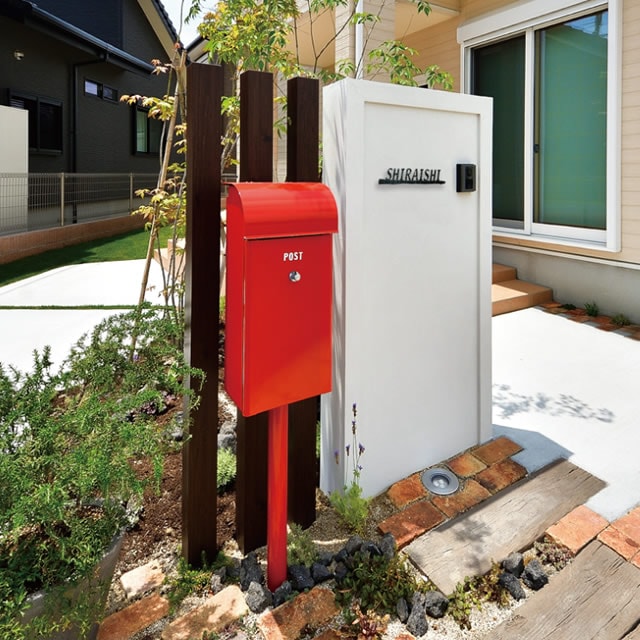 オンリーワン 郵便ポスト Feel II フィールII レッド色 左勝手 NA1