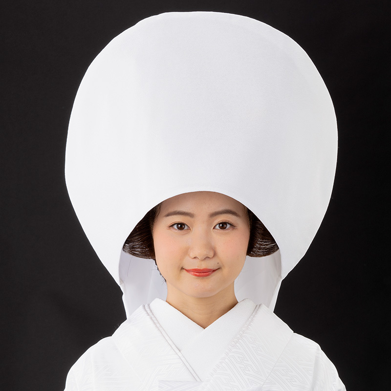 婚礼 花嫁 綿帽子 日本髪かつら用 ちりめん 白 中国製 | 大人和装,花嫁