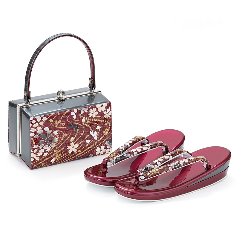 草履バッグセット 金 佐賀錦 祝い花 中国製 | 大人和装,婦人和装小物