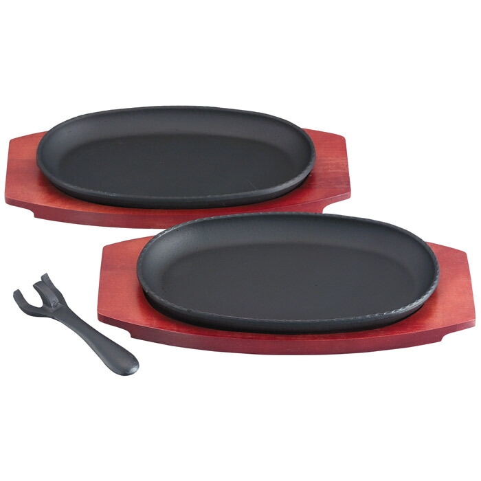 ステーキ皿 プレート 焼物 グリルパン 鉄鋳物 中国産 Sマルチステーキ