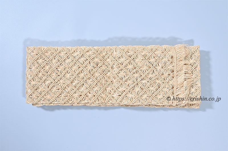 誉田屋源兵衛 半幅帯（芭蕉通風段文/生成色） ☆再入荷しました。誉田