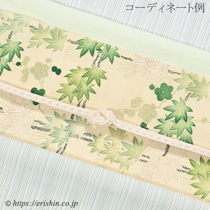 お誂え】多ち花 染名古屋帯（梅楓格子・青楓濃淡/生紬）多ち花『着物