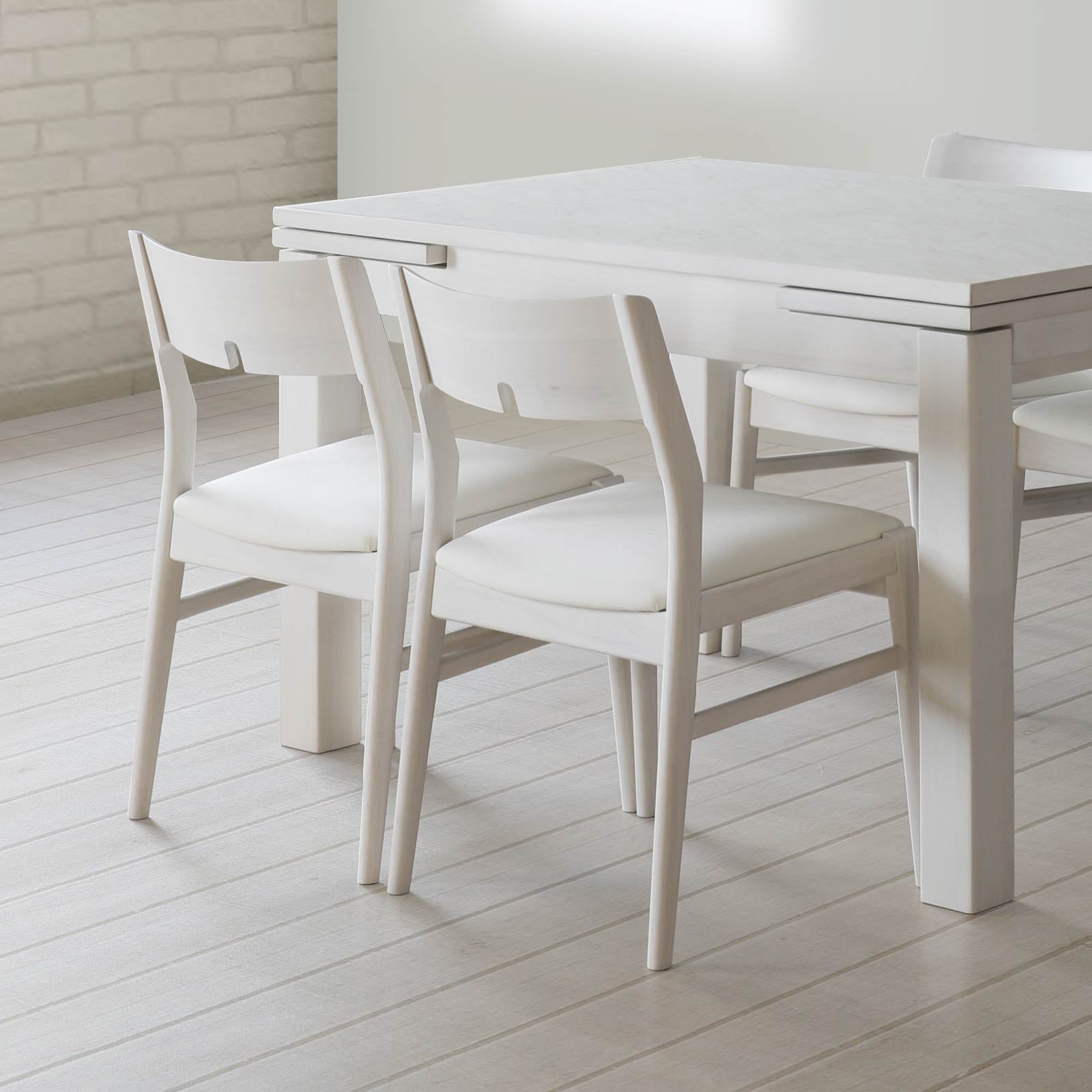 plywood White leather chair ダイニングチェアー×2 plywood White