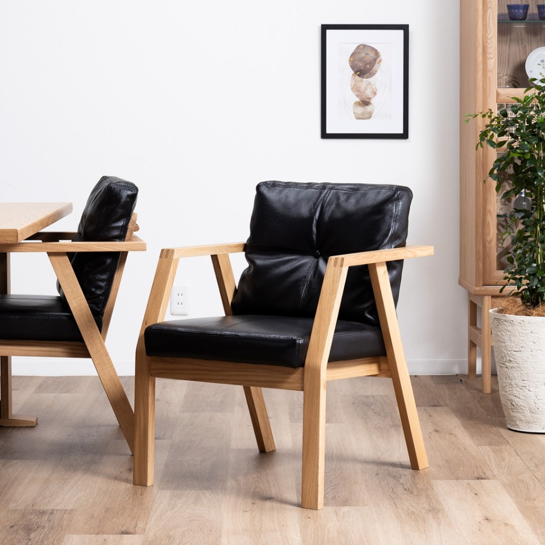 座面高さ44.5］ 優雅 OAK ｜ 1人用 ダイニングチェア