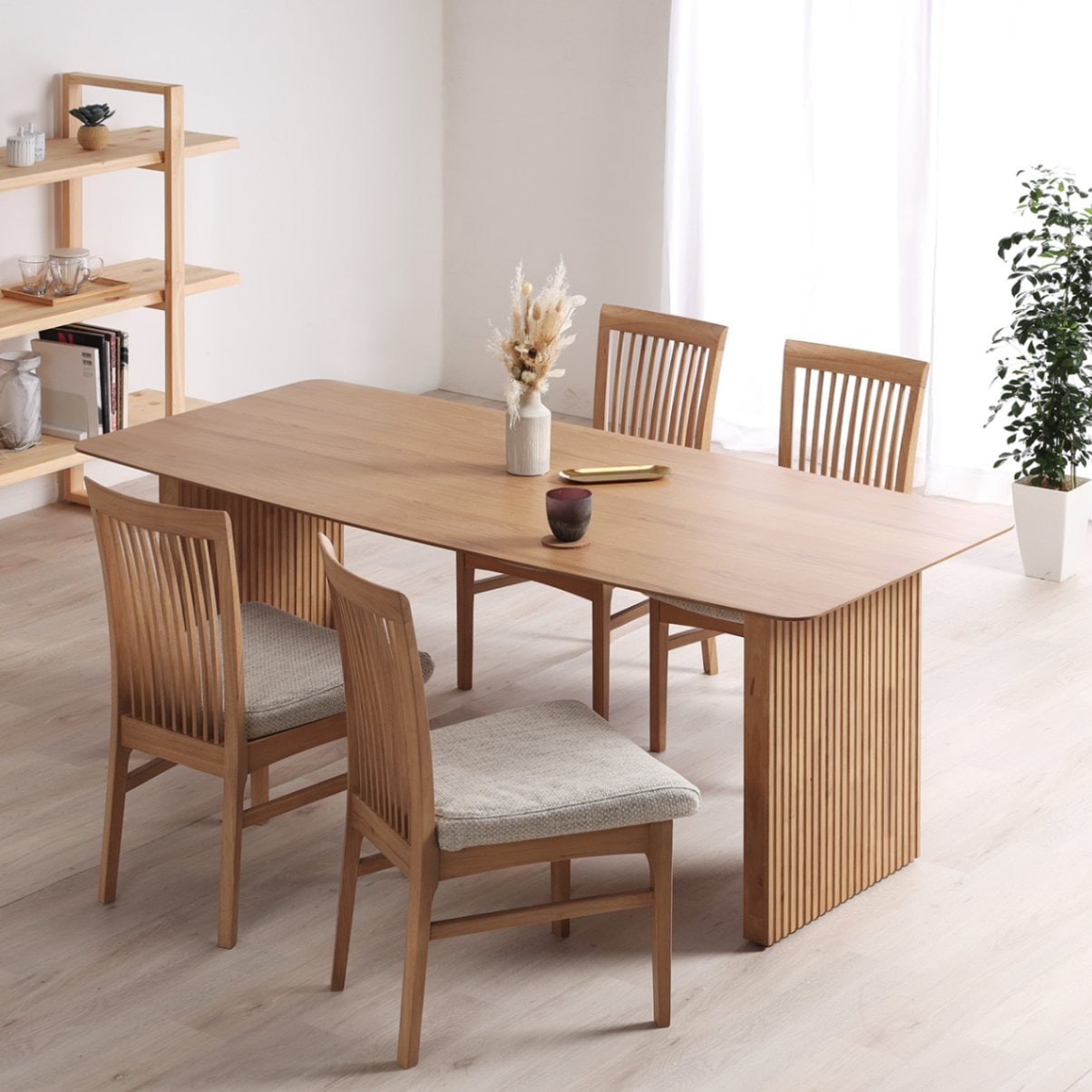 幅180］ 天然木 ダイニングテーブル 二本脚 ｜ ナチュラルモダン 北欧