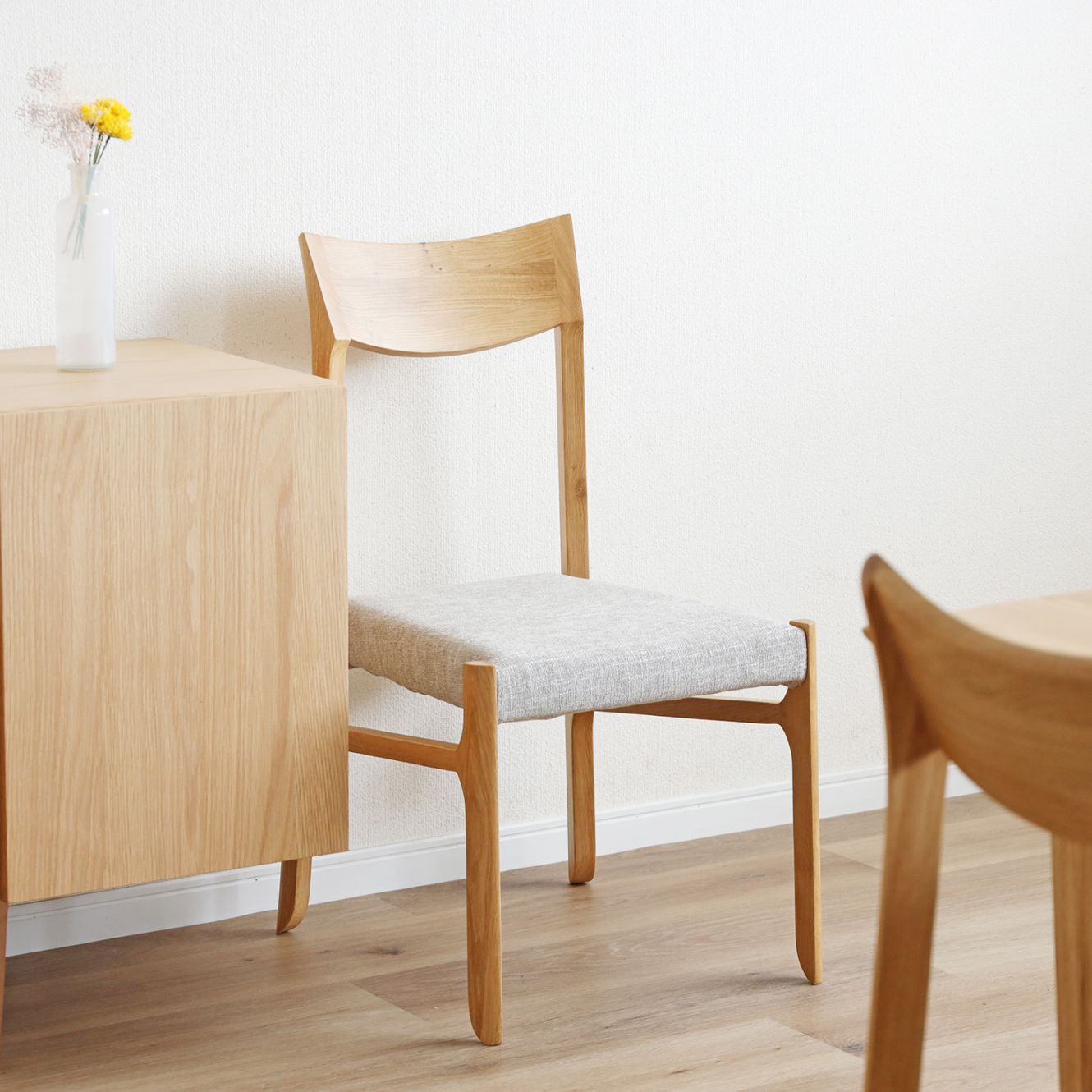 2脚セット 無垢材 軽量 ダイニングチェア｜カバーリングでお手入れ簡単