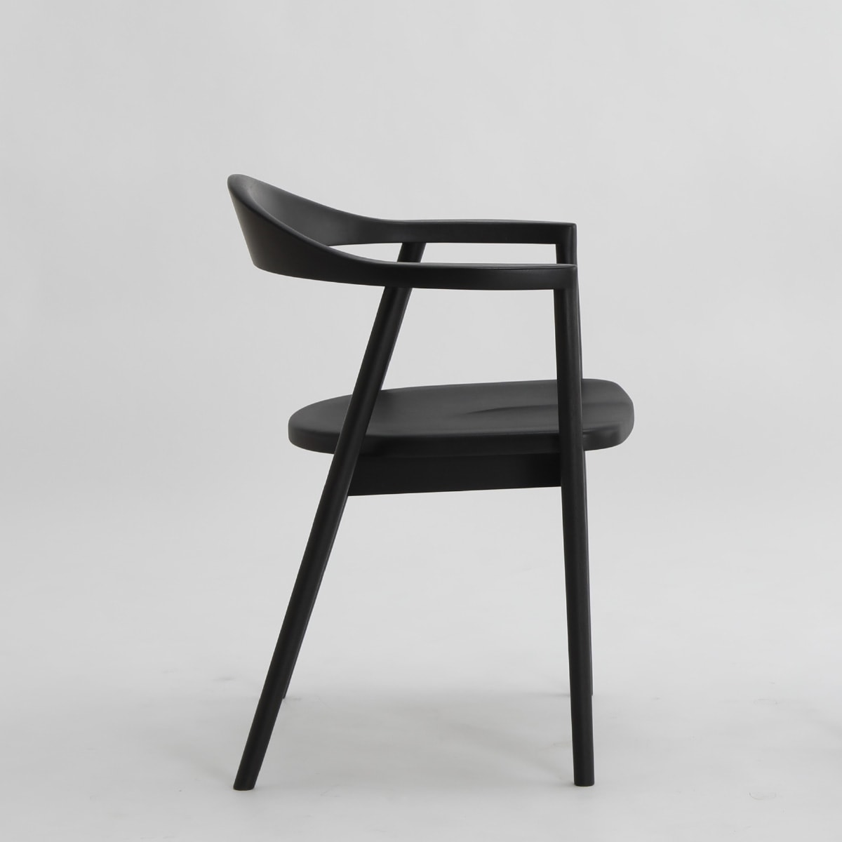 座面高44］ダイニングチェア 黒 アームチェア