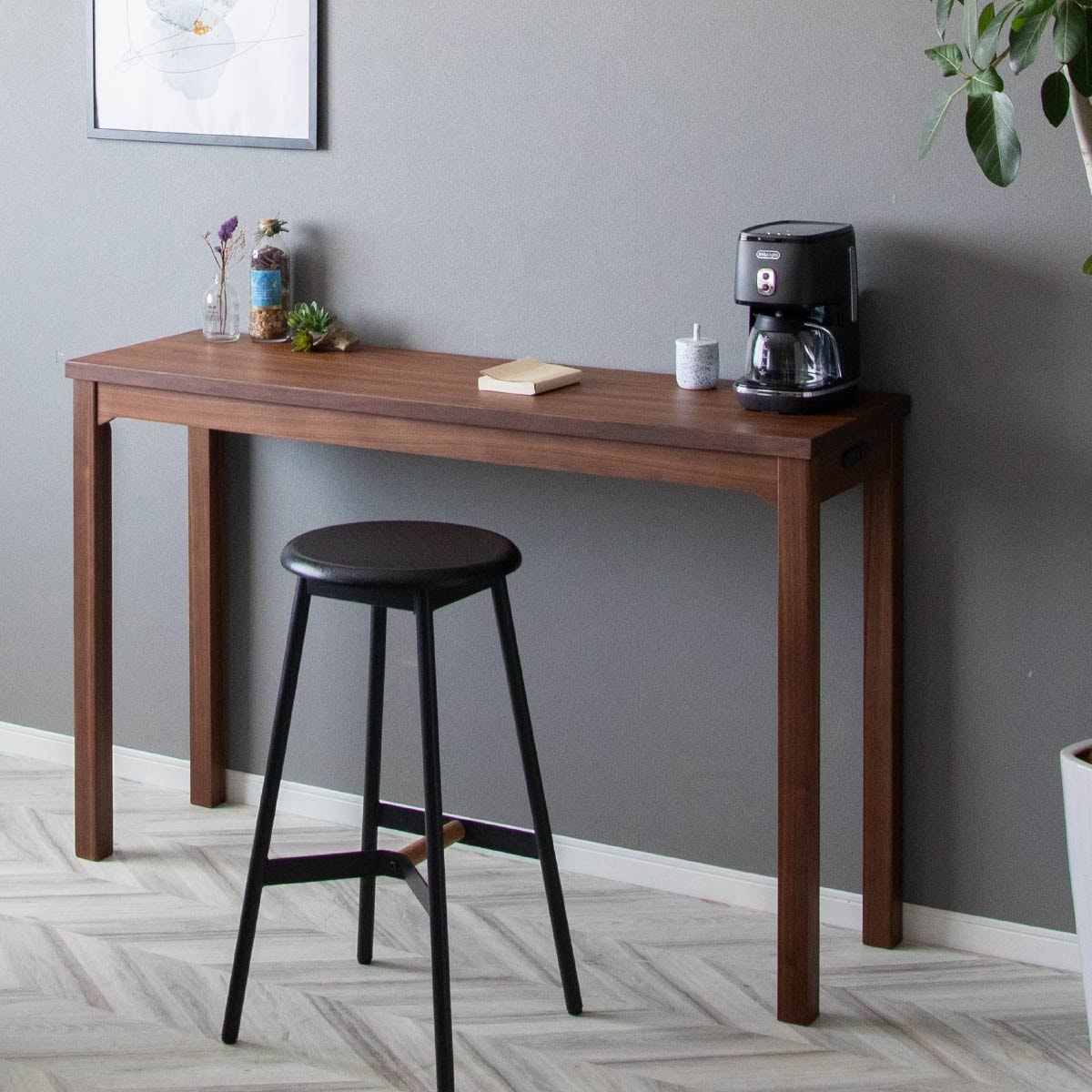 幅120］ ロンドン ｜ コンセント付き カウンターテーブル 北欧【公式