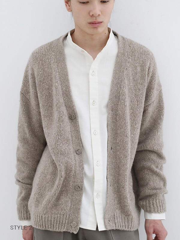 evam eva｜cotton wool band collar shirt [men's]｜men's