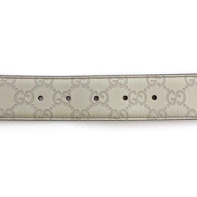 グッチ ベルト ec-23218 ホワイト インターロッキング シマ 114876 美