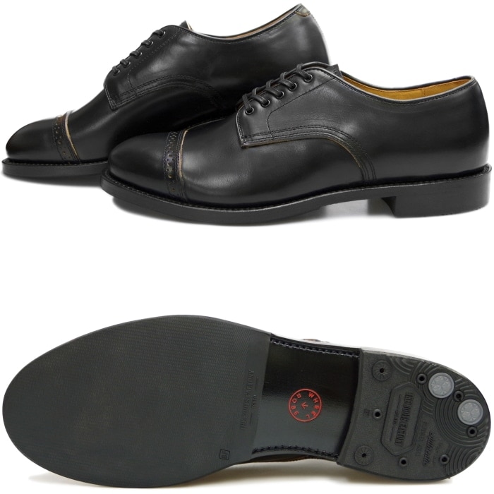 WHEEL ROBE PUNCHED CAP DERBY ウィールローブ 15077 ブラック