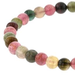 トルマリン ミックスカラー ブレスレット 5mm玉 No.15 最高級（5A