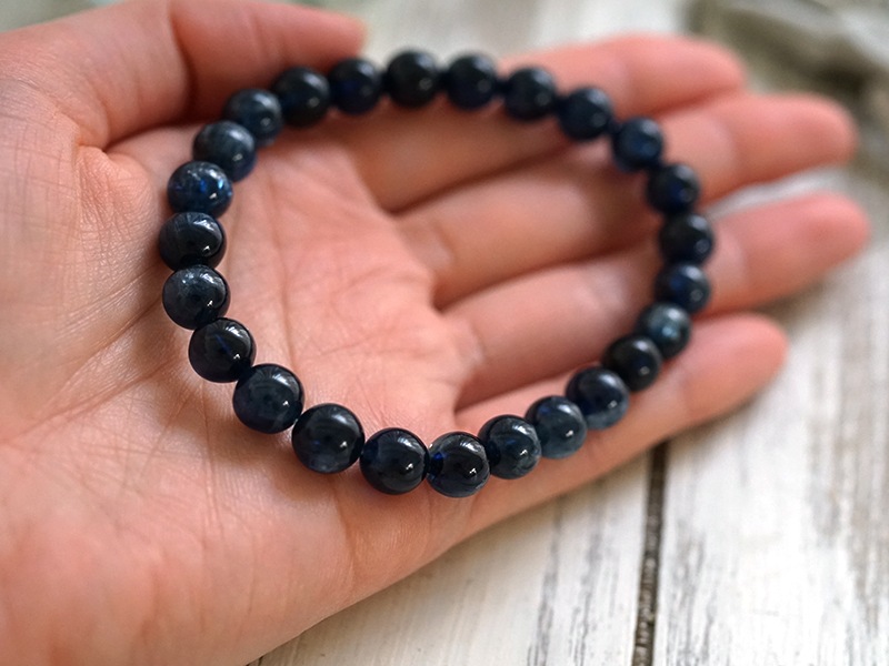 カイヤナイト (タンザニア産) ブレスレット 8mm玉 No.15 最高級