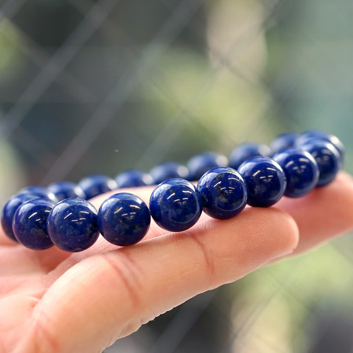 ラピスラズリ ブレスレット（無着色・無処理） 10.5mm玉 No.27 最高級