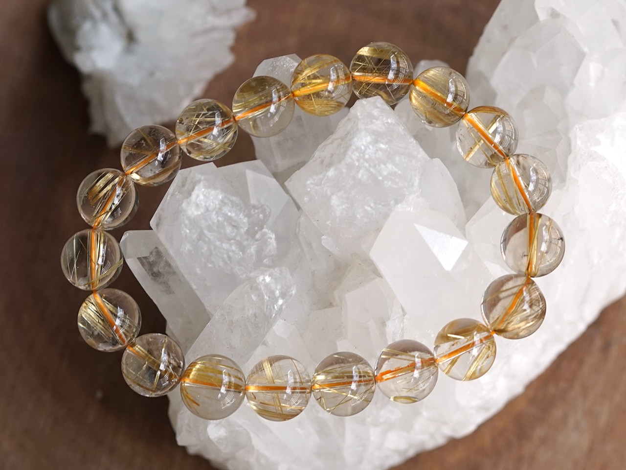 タイチンルチル ブレスレット 12mm玉 No.24 最高級（5A）｜最高級