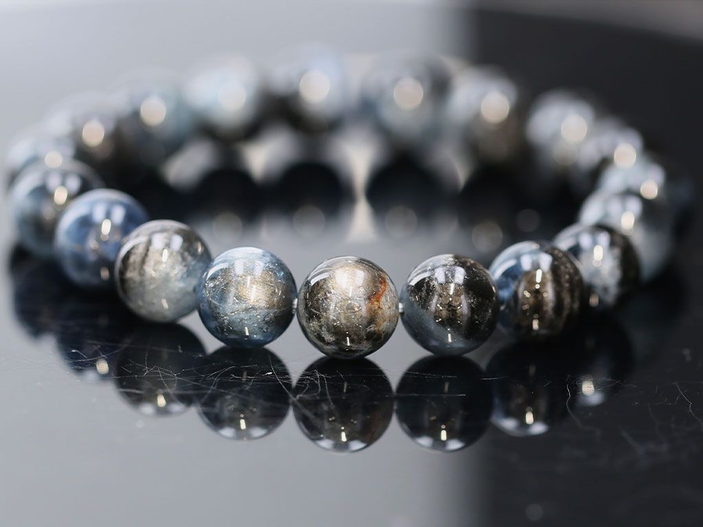 ブラックスター アクアマリン ブレスレット 11mm玉 No.64 最高級